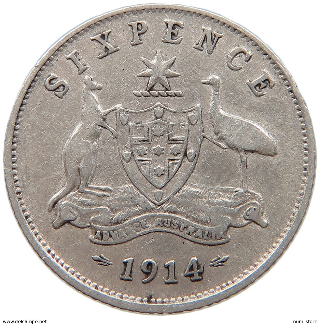 AUSTRALIA SIXPENCE 1914 George V. (1910-1936) #t023 0333 - Sixpence