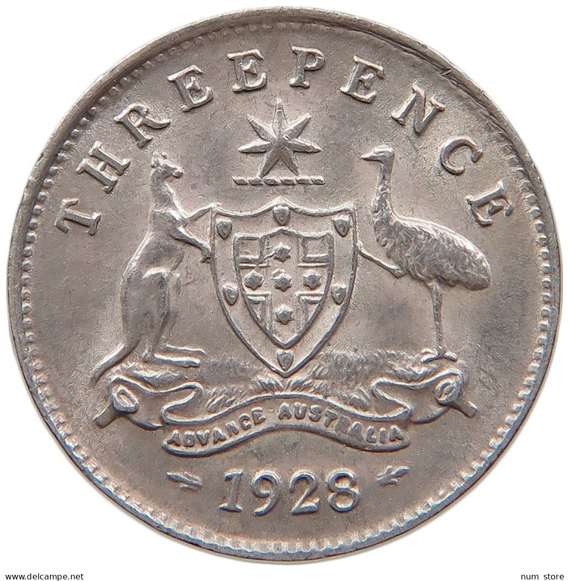 AUSTRALIA THREEPENCE 3 PENCE 1928 George V. (1910-1936) #t023 0325 - Threepence