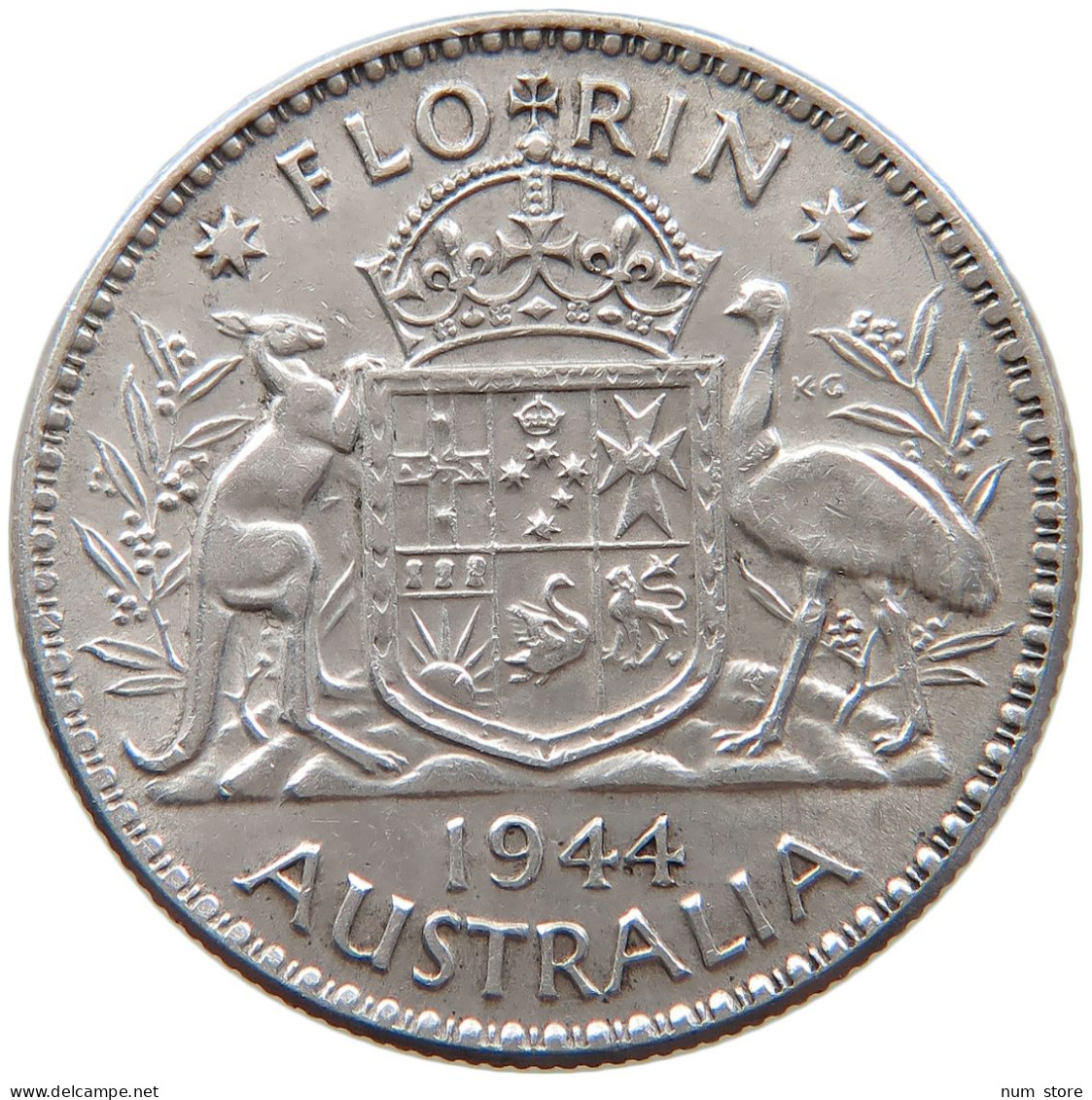 AUSTRALIA FLORIN 1944 George VI. (1936-1952) #t023 0349 - Florin