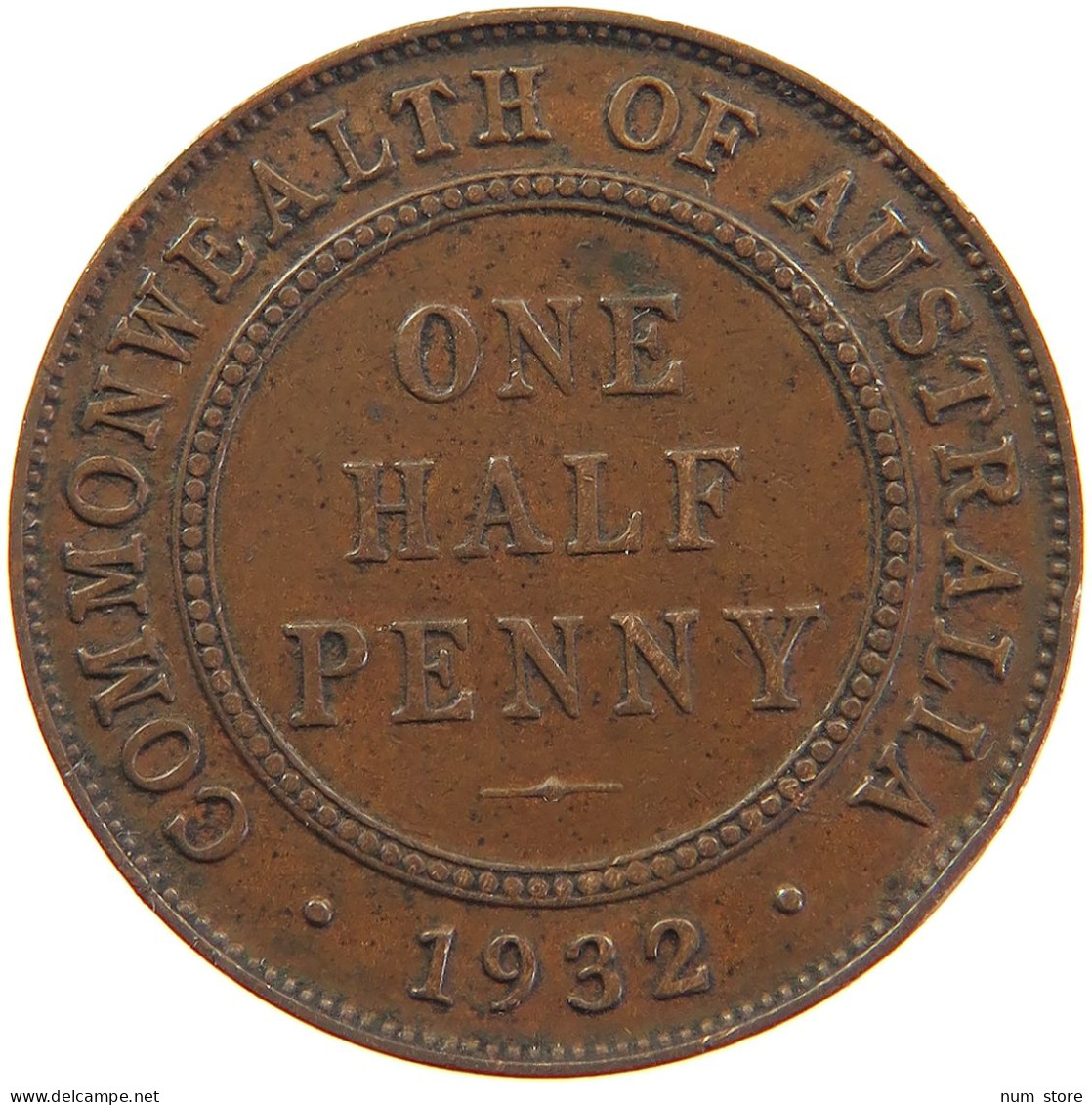 AUSTRALIA HALFPENNY 1932 George V. (1910-1936) #t023 0363 - ½ Penny
