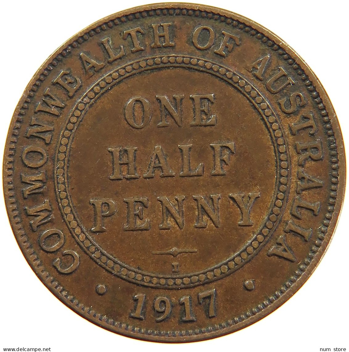 AUSTRALIA HALFPENNY 1917 George V. (1910-1936) #t023 0355 - ½ Penny