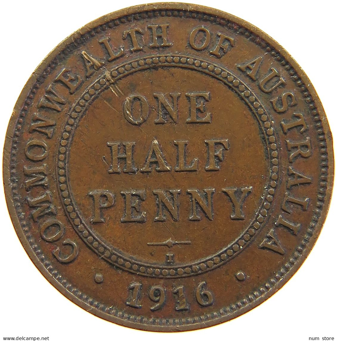 AUSTRALIA HALFPENNY 1916 George V. (1910-1936) #t023 0357 - ½ Penny