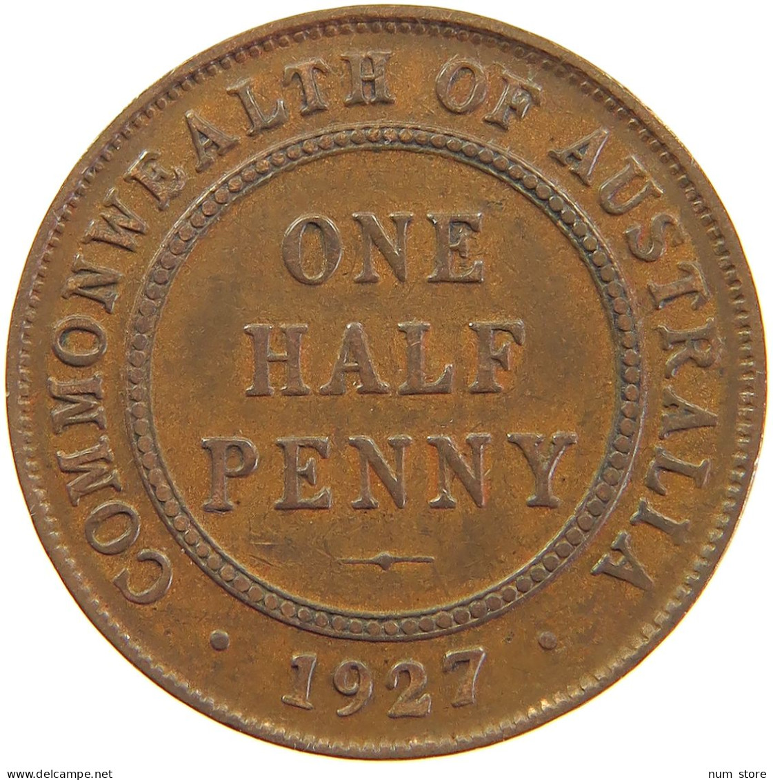 AUSTRALIA HALFPENNY 1927 George V. (1910-1936) #t023 0371 - ½ Penny