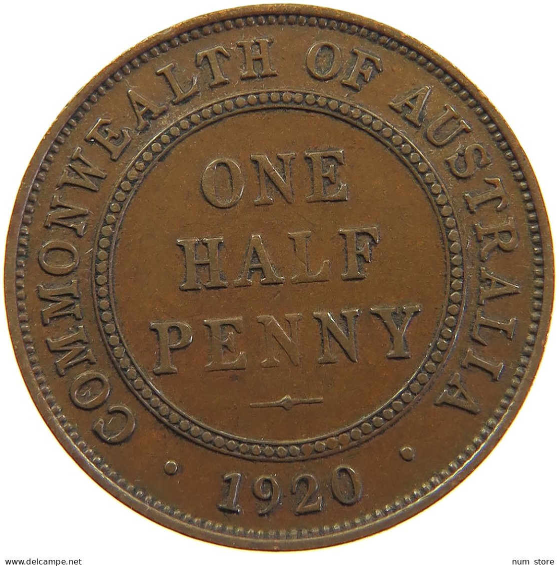 AUSTRALIA HALFPENNY 1920 George V. (1910-1936) #t023 0361 - ½ Penny