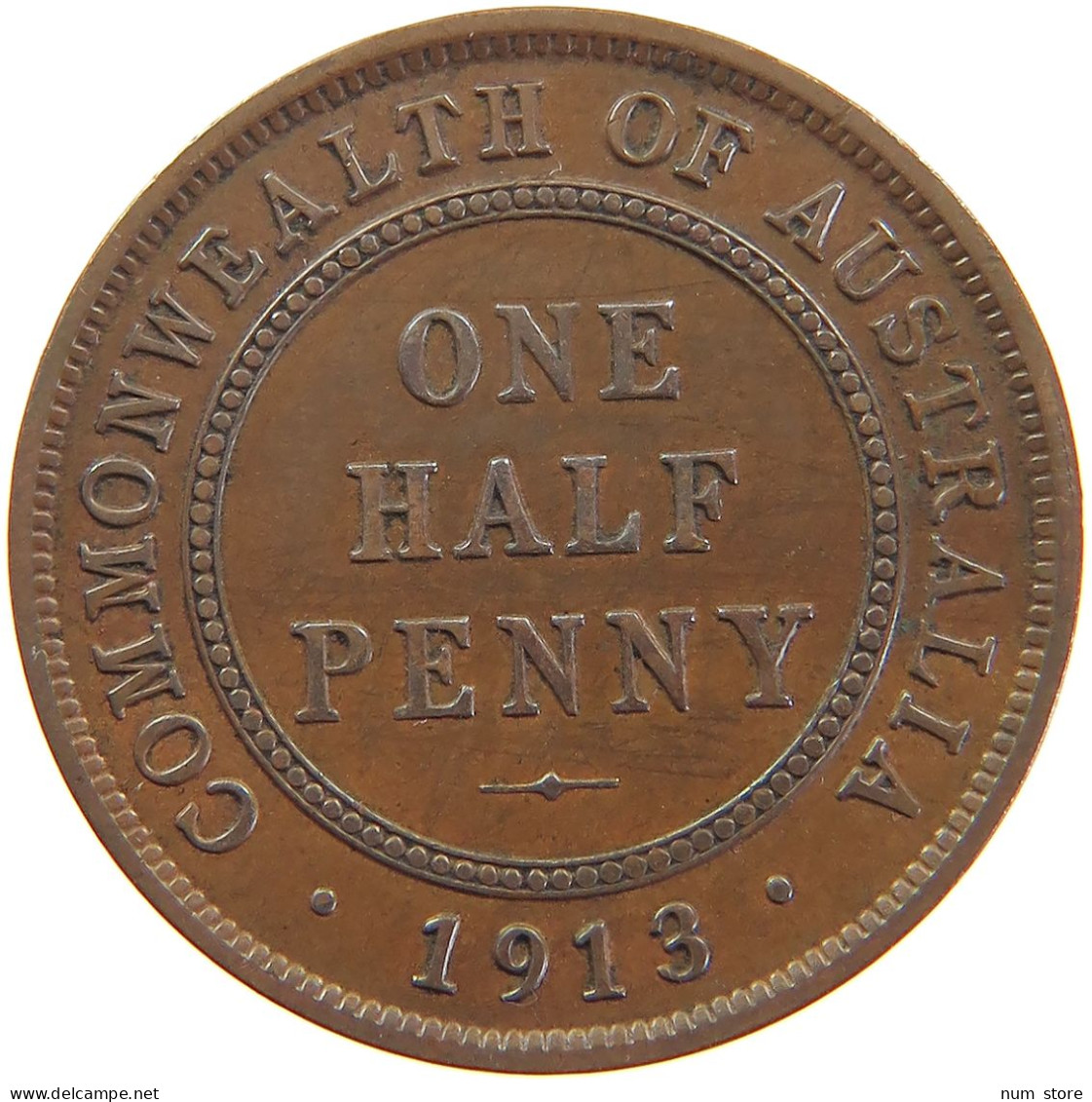 AUSTRALIA HALFPENNY 1/2 PENNY 1913 George V. (1910-1936) #t023 0377 - ½ Penny