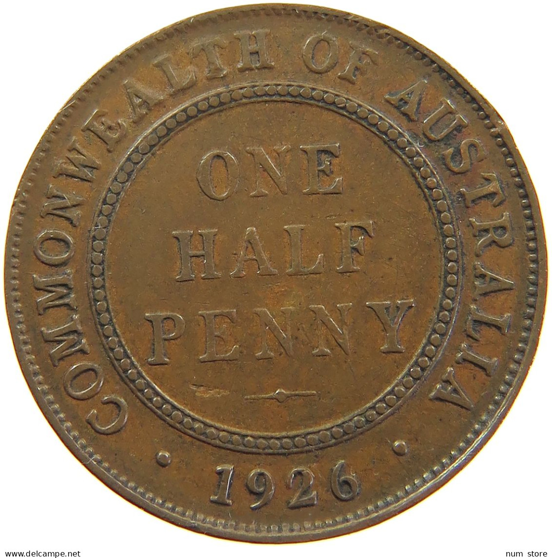 AUSTRALIA HALFPENNY 1926 George V. (1910-1936) #t023 0365 - ½ Penny