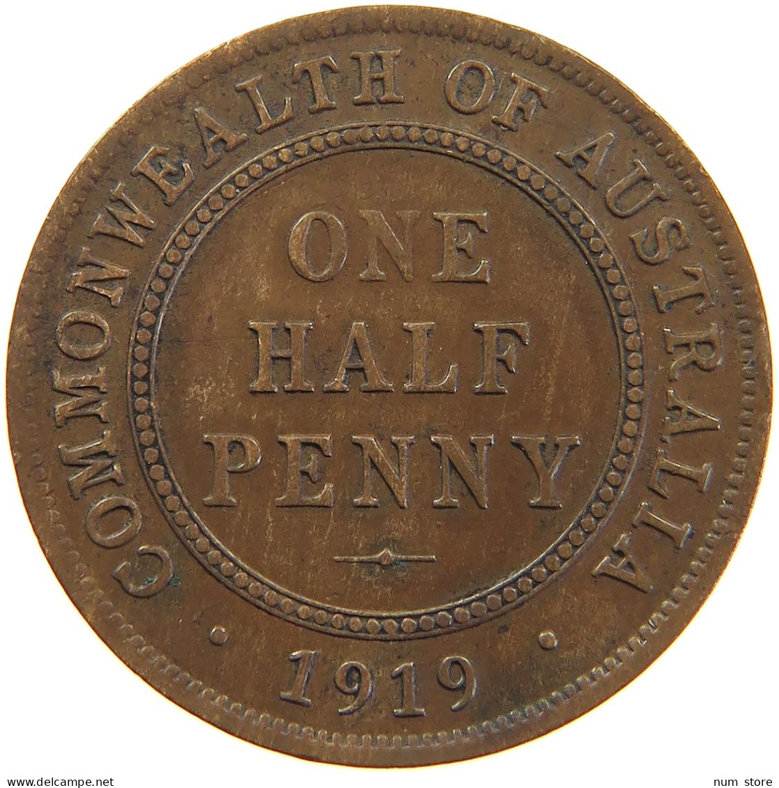 AUSTRALIA HALFPENNY 1919 George V. (1910-1936) #t023 0369 - ½ Penny