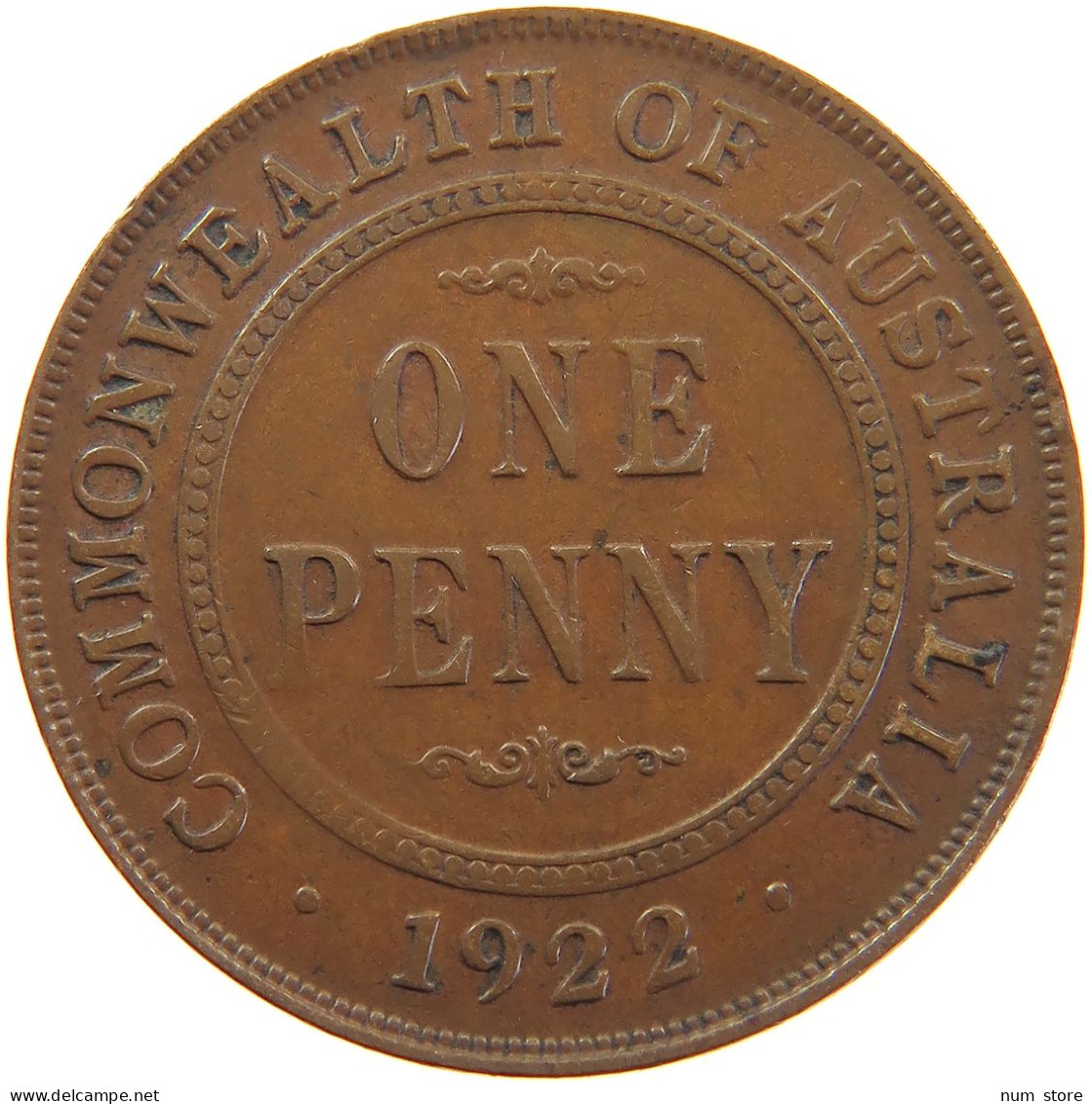 AUSTRALIA PENNY 1922 George V. (1910-1936) #t023 0391 - Penny