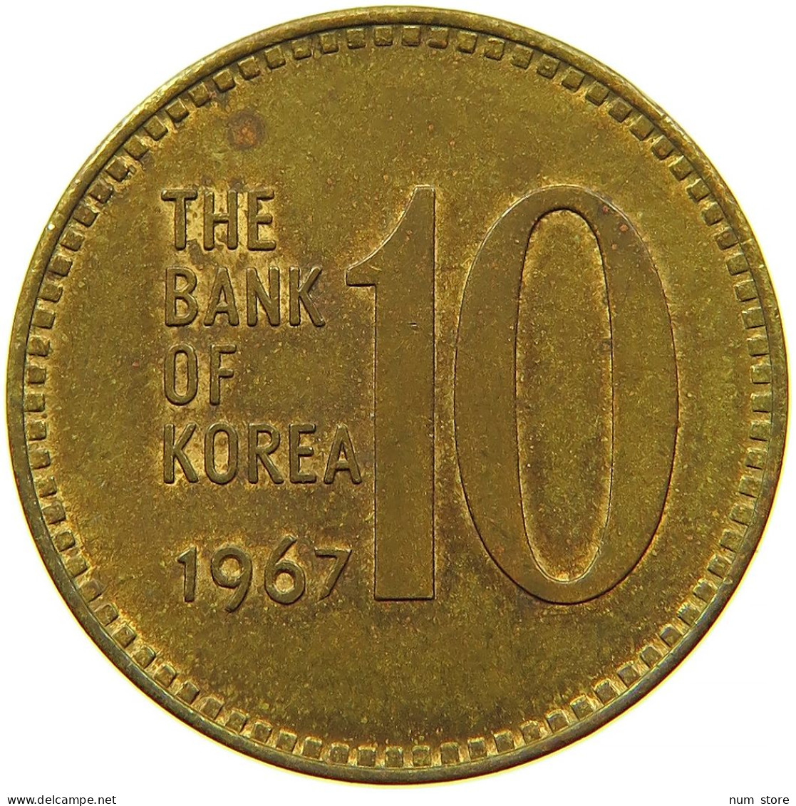 KOREA SOUTH 10 WON 1967  #t027 0561 - Korea (Süd-)