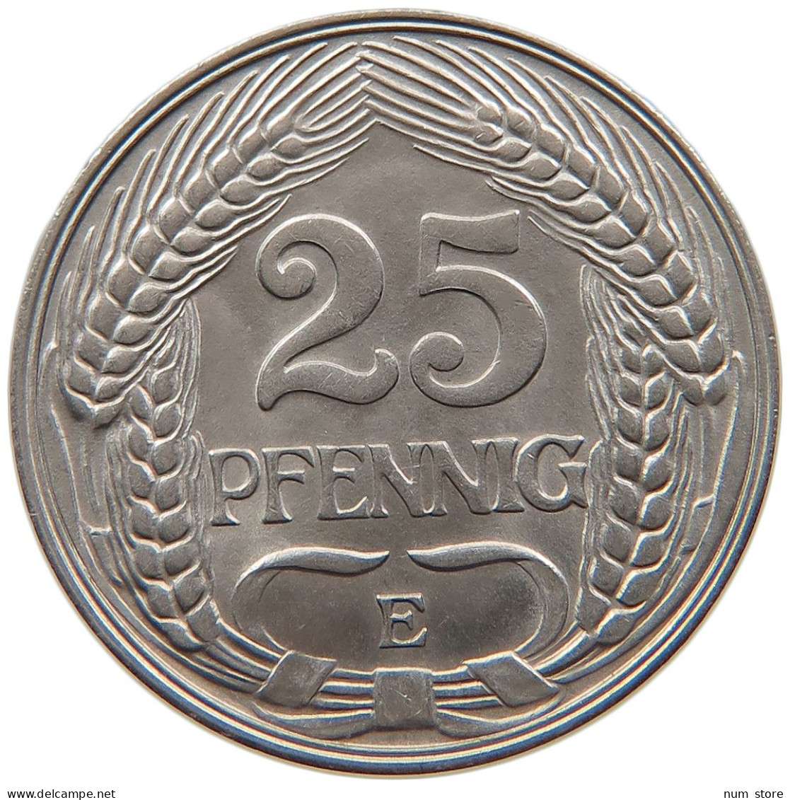 KAISERREICH 25 PFENNIG 1909 E  #t029 0179 - 25 Pfennig