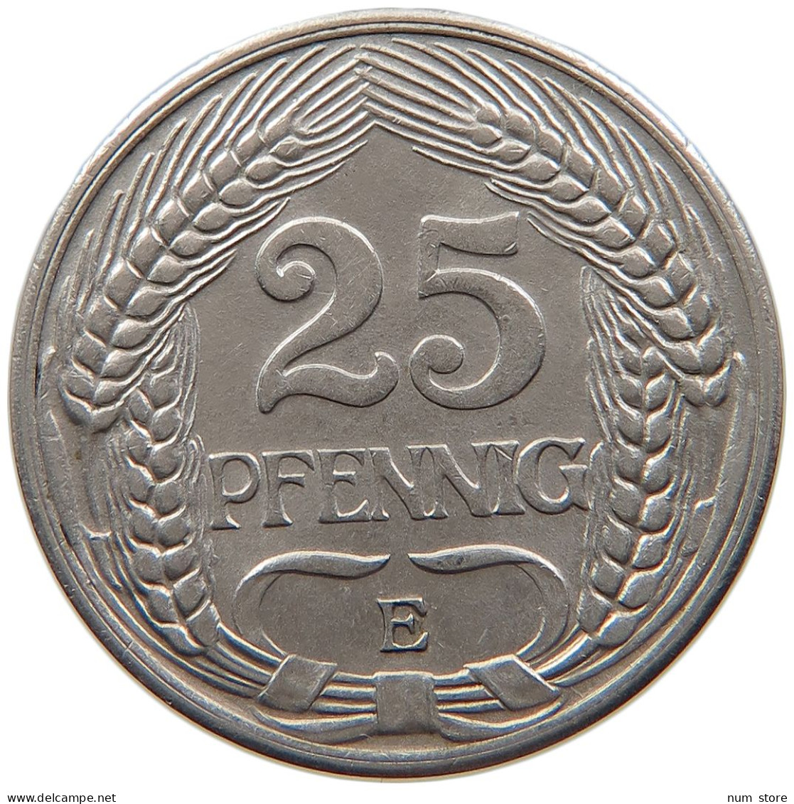 KAISERREICH 25 PFENNIG 1911 E  #t029 0189 - 25 Pfennig