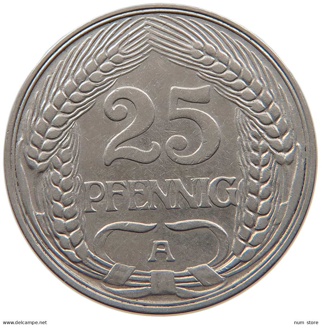 KAISERREICH 25 PFENNIG 1909 A  #t029 0195 - 25 Pfennig