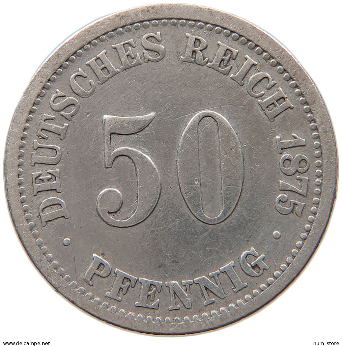 KAISERREICH 50 PFENNIG 1875 F  #t029 0229 - 50 Pfennig