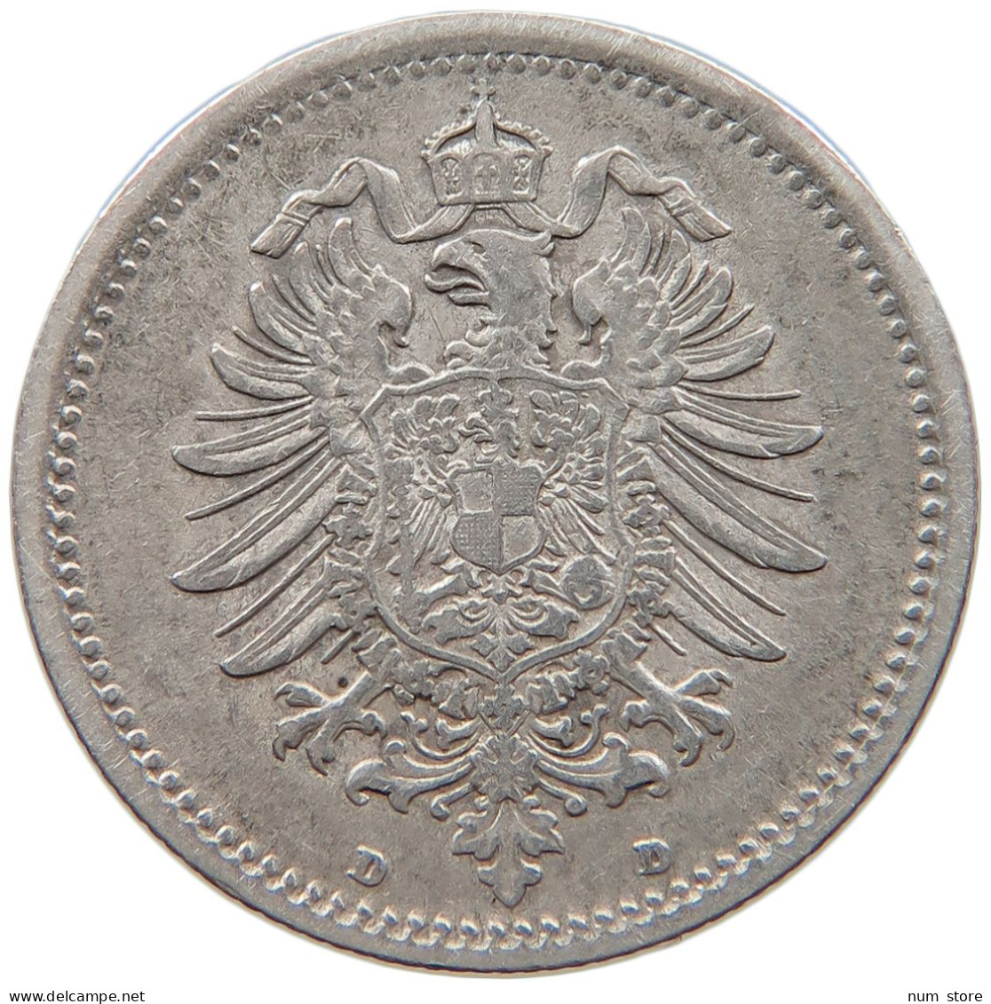 KAISERREICH 50 PFENNIG 1877 D  #t029 0225 - 50 Pfennig