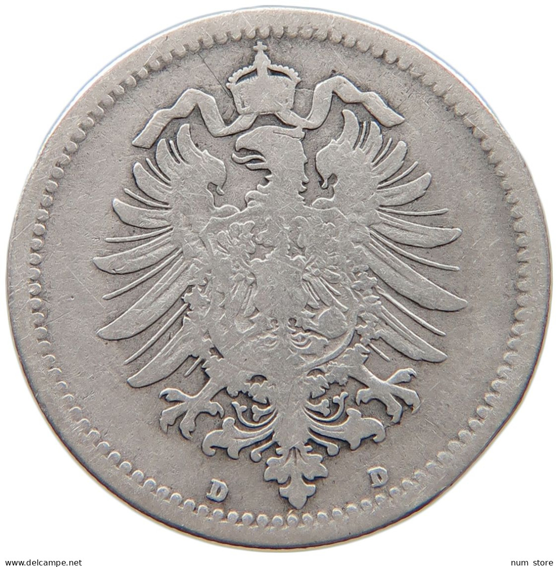 KAISERREICH 50 PFENNIG 1876 D  #t029 0243 - 50 Pfennig