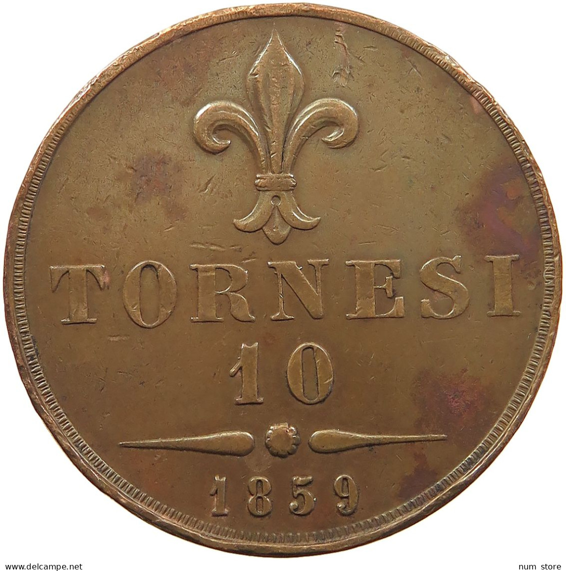 ITALY STATES NAPLES SICILY 10 TORNESI 1859 Franz II. 1859-1861 #sm05 0923 - Neapel & Sizilien