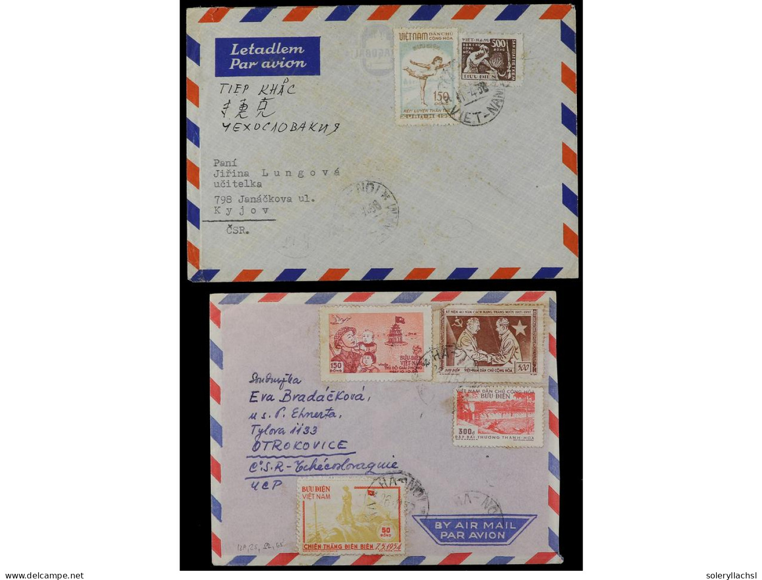 VIETNAM DEL NORTE. 1956-58. 4 Covers To Foreign Destinations. - Sonstige & Ohne Zuordnung