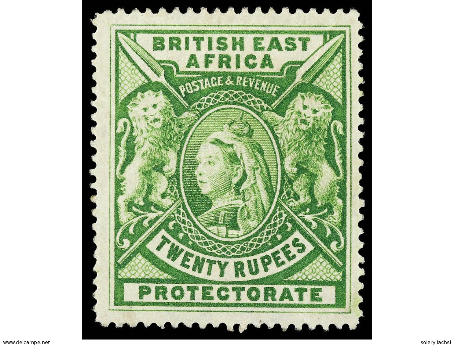 * AFRICA ORIENTAL BRITANICA. 1897. 20 Rupees Pale Green. Yv. 82 Cat. 1.000€. SG.98. - Autres & Non Classés