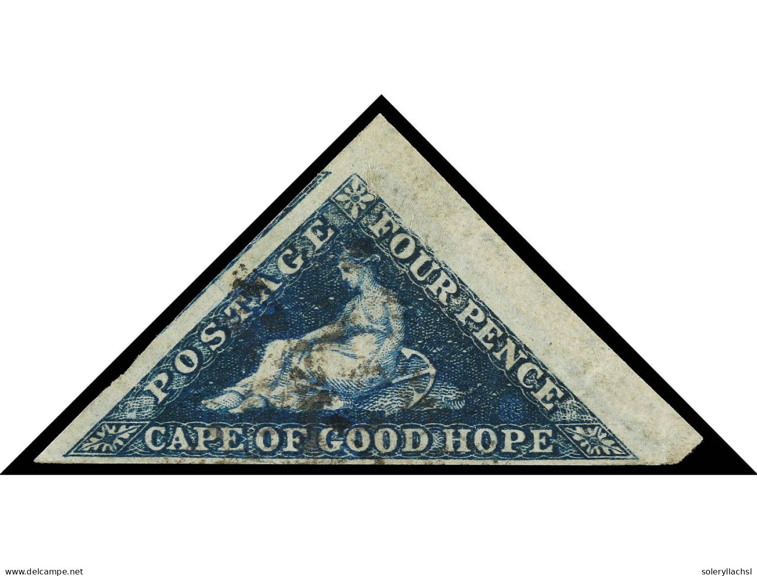 ° CABO DE BUENA ESPERANZA. 1853. 4 P. Deep Blue, Paper Slightly Blued. Sheet-margin. Yv. 2. SG.4. - Sonstige & Ohne Zuordnung