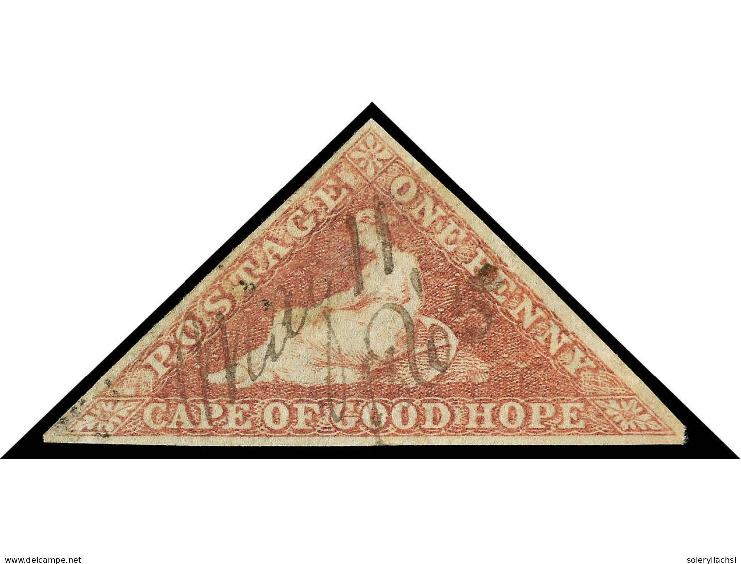 ° CABO DE BUENA ESPERANZA. 1857. 1 P. Brick-red On Cream Toned Paper. Complete Margins. Yv. 3 Cat. 300€. SG.5. - Other & Unclassified
