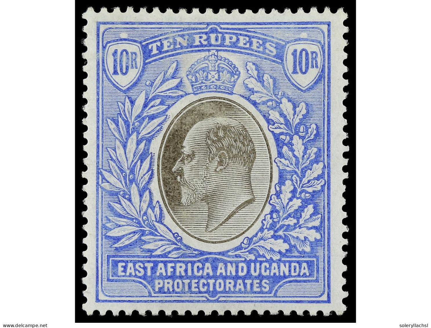 * AFRICA ORIENTAL BRITANICA. 1903. EAST AFRICA AND UGANDA. 10 R. Grey And Ultramarine. Signed Roumet. Yv. 105. SG.14. St - Andere & Zonder Classificatie