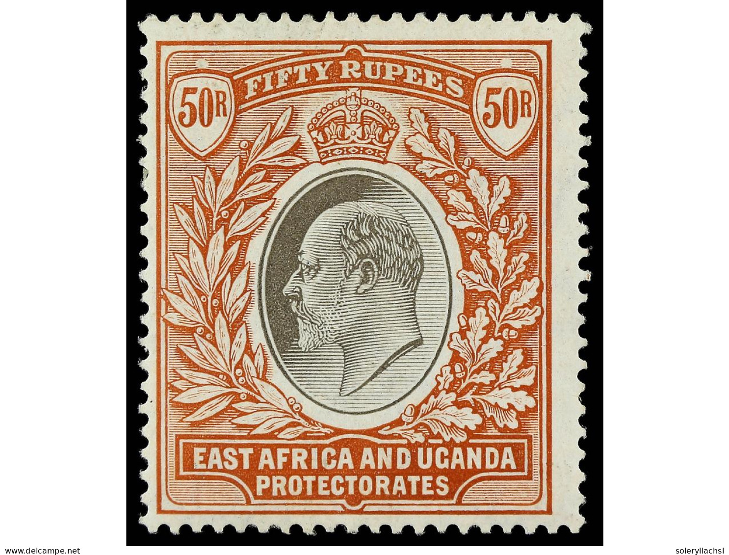 * AFRICA ORIENTAL BRITANICA. 1907. EAST AFRICA AND UGANDA. 50 R. Grey And Red-brown. Regummed. Yv. 123 Cat. 2.100€. SG.3 - Autres & Non Classés