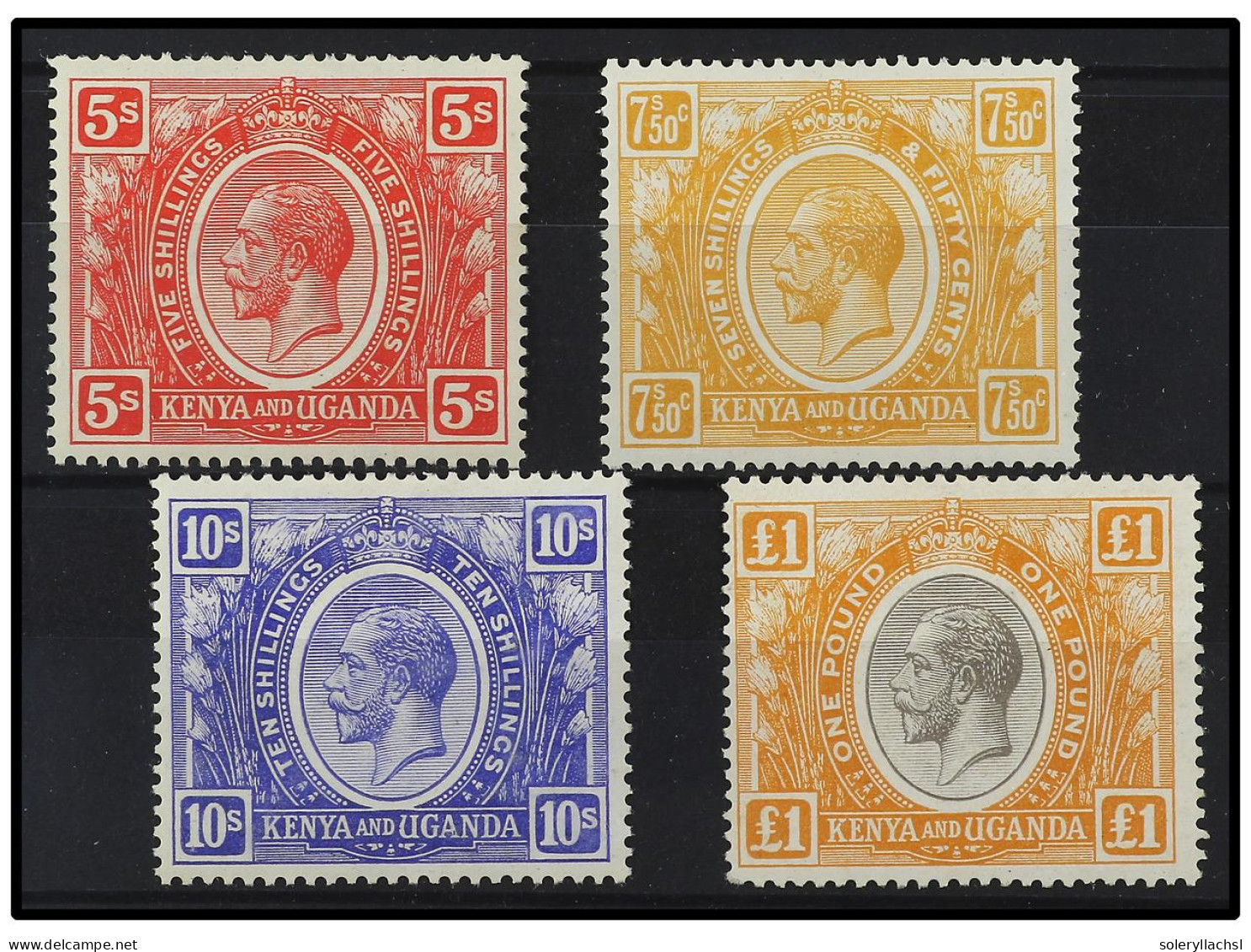 * KENIA Y UGANDA. 1922-5. FOUR Values. 5 S. To 1 £. Yv. 15/18 Cat. 485€. SG.92/5. - Other & Unclassified