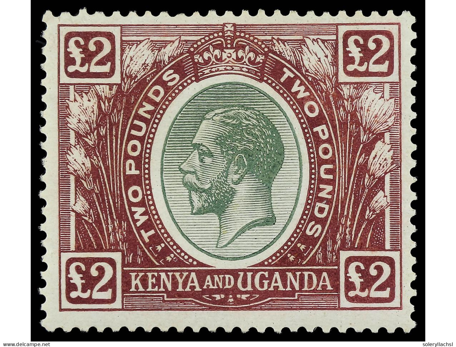 * KENIA Y UGANDA. 1925. 2 £ Green And Purple. Fresh Colour And Very Well Centered. Yv. 19 Cat. 1.200€. SG.96. - Autres & Non Classés