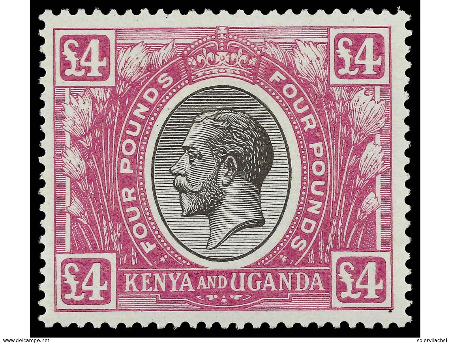 * KENIA Y UGANDA. 1925. 4 £ Black And Magenta. Fresh Colour And Well Centered. Yv. 21 Cat. 3.000€. SG.98. - Andere & Zonder Classificatie