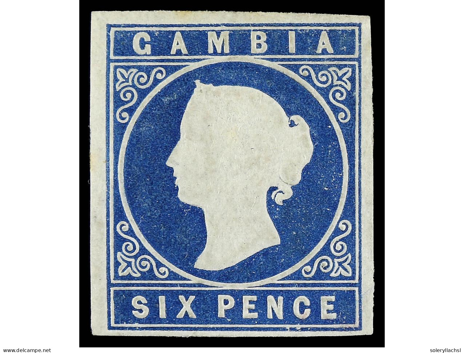 * GAMBIA. 1872. 6 P. Pale Blue. WARWICK & WARWICK Certificate. Yv. 2 Var. SG.4. Stanley Gibbons.3.250£. - Other & Unclassified