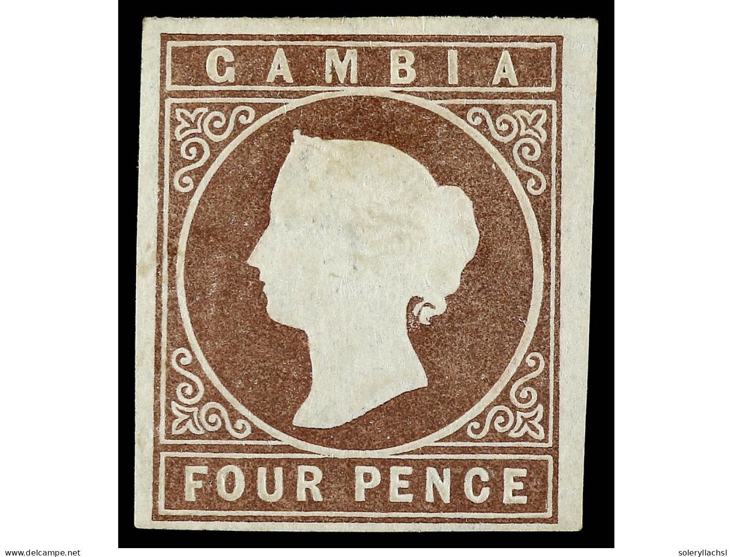 * GAMBIA. 1874. 4 P. Pale Brown. Yv. 3 Cat. 575€. SG.6. - Autres & Non Classés