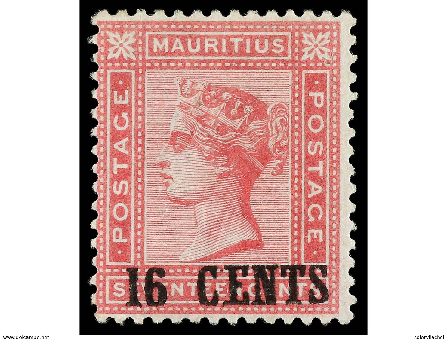 * MAURICIO. 1883. 16 C. On 17 C. Rose. PHILATELIC FOUNDATION Certificate. Yv. 67. SG.114. Stanley Gibbons.375£. - Other & Unclassified