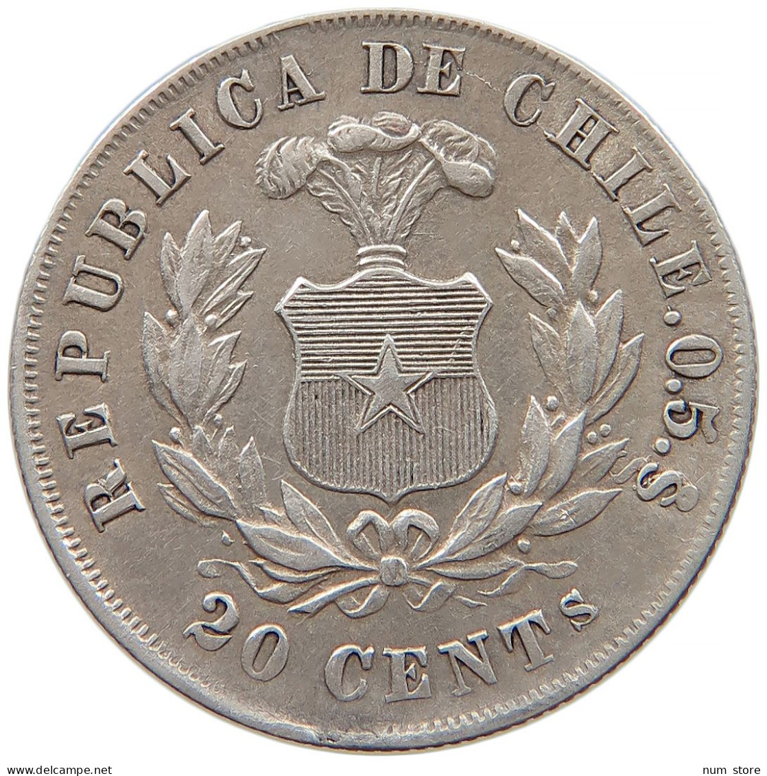 CHILE 20 CENTAVOS 1881  #t022 0753 - Chile