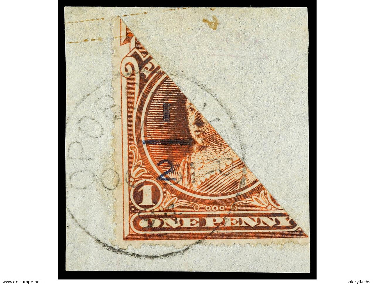 ° COSTA DE NIGER. 1894. PROTECTORATE. 1/2 P. On Half 1 P. Vermilion, Black Surcharge Opobo Bisect Provisional. Used On P - Other & Unclassified