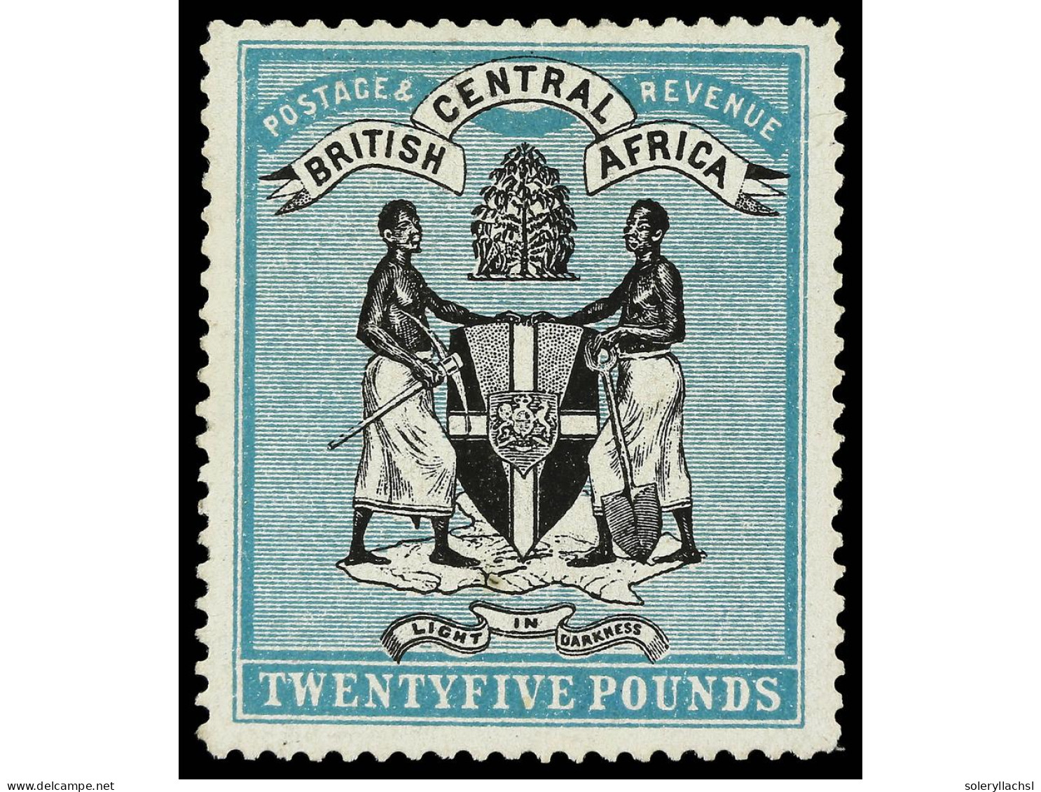 * NYASSALAND. 1895. BRITISH CENTRAL AFRICA. 25 £ Black And Blue Green. Deep Rich Colours, Well Centered And Full Fresh O - Autres & Non Classés