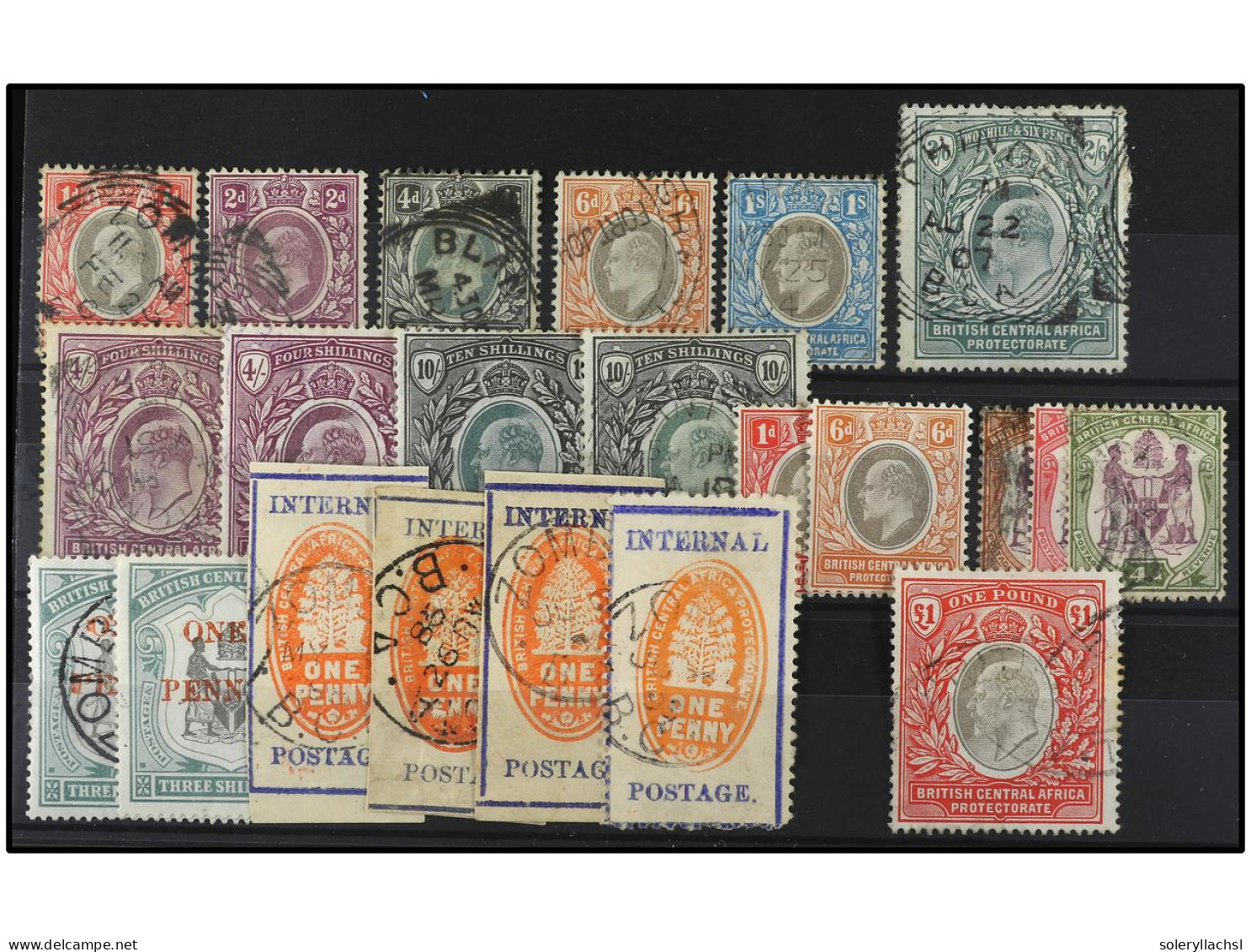 NYASSALAND. BRITISH CENTRAL AFRICA. Group Conteing, Mostly Used And Some With Age Stains. SG. 53, 57ab (3), 57, 57d/58,  - Autres & Non Classés