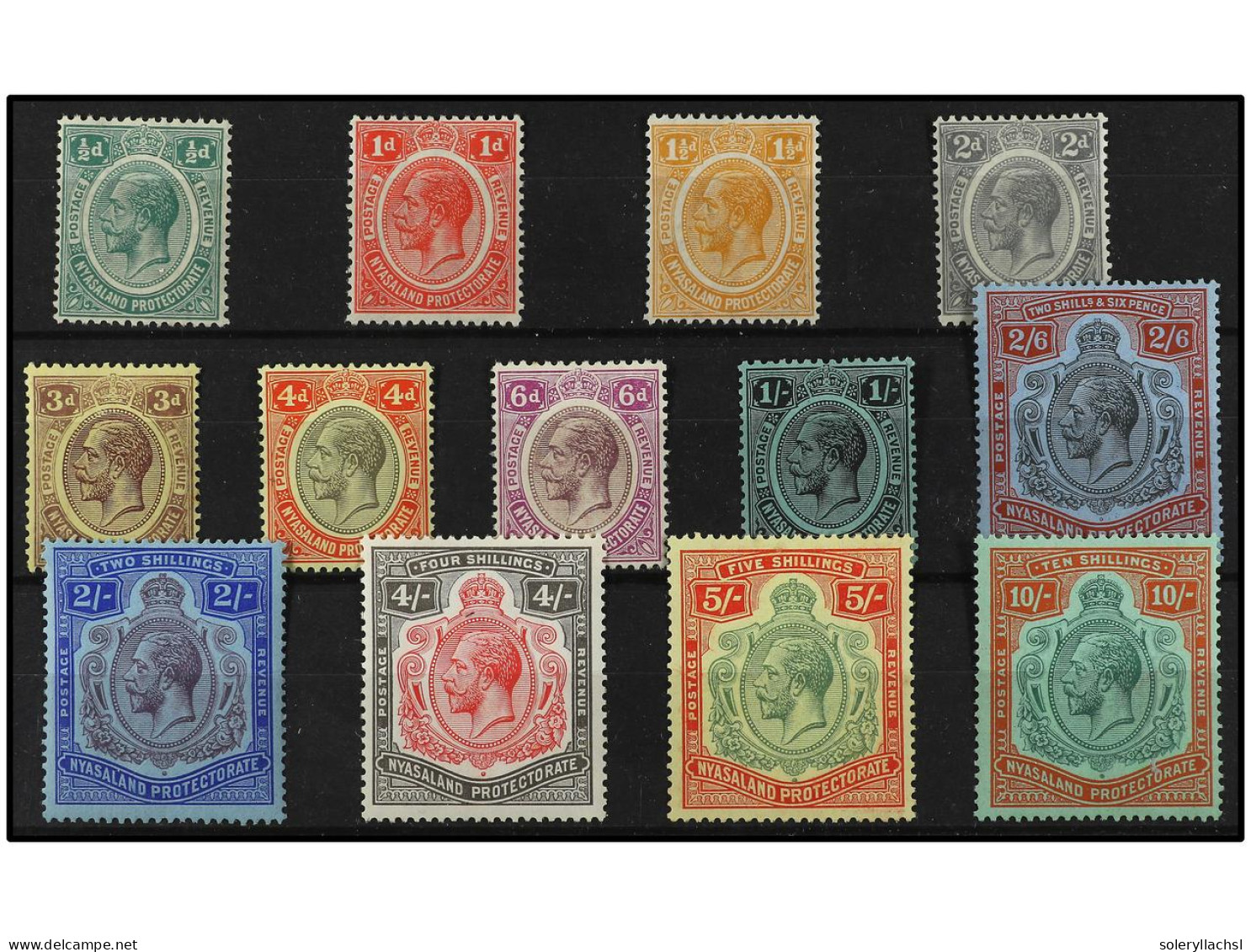 * NYASSALAND. 1921-33. THIRTEEN Values, Complete Set. Includes Yv. *43/51, 52/5 And 56/8, SG. 114/22, 123/6 And 127/9. Y - Other & Unclassified