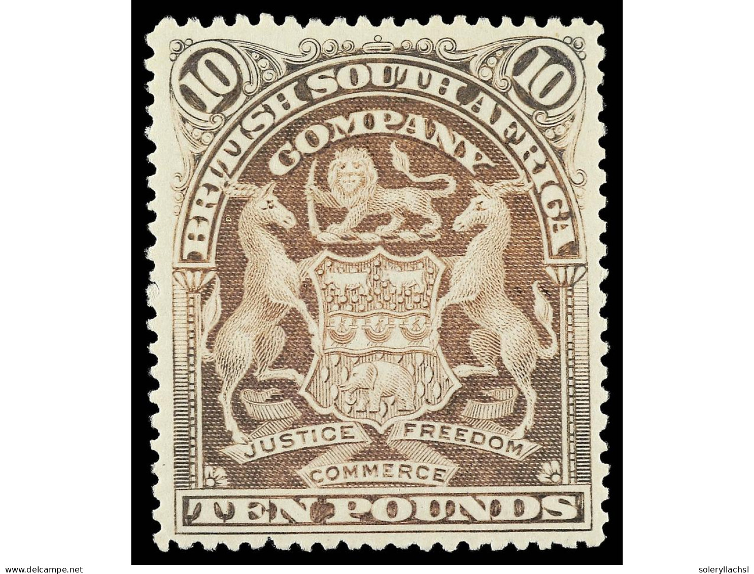 ** RHODESIA. 1901. 10 £ Lilac. SCARCE. Ex Samos. Yv. 73. SG.93. Stanley Gibbons.3.500£. - Other & Unclassified
