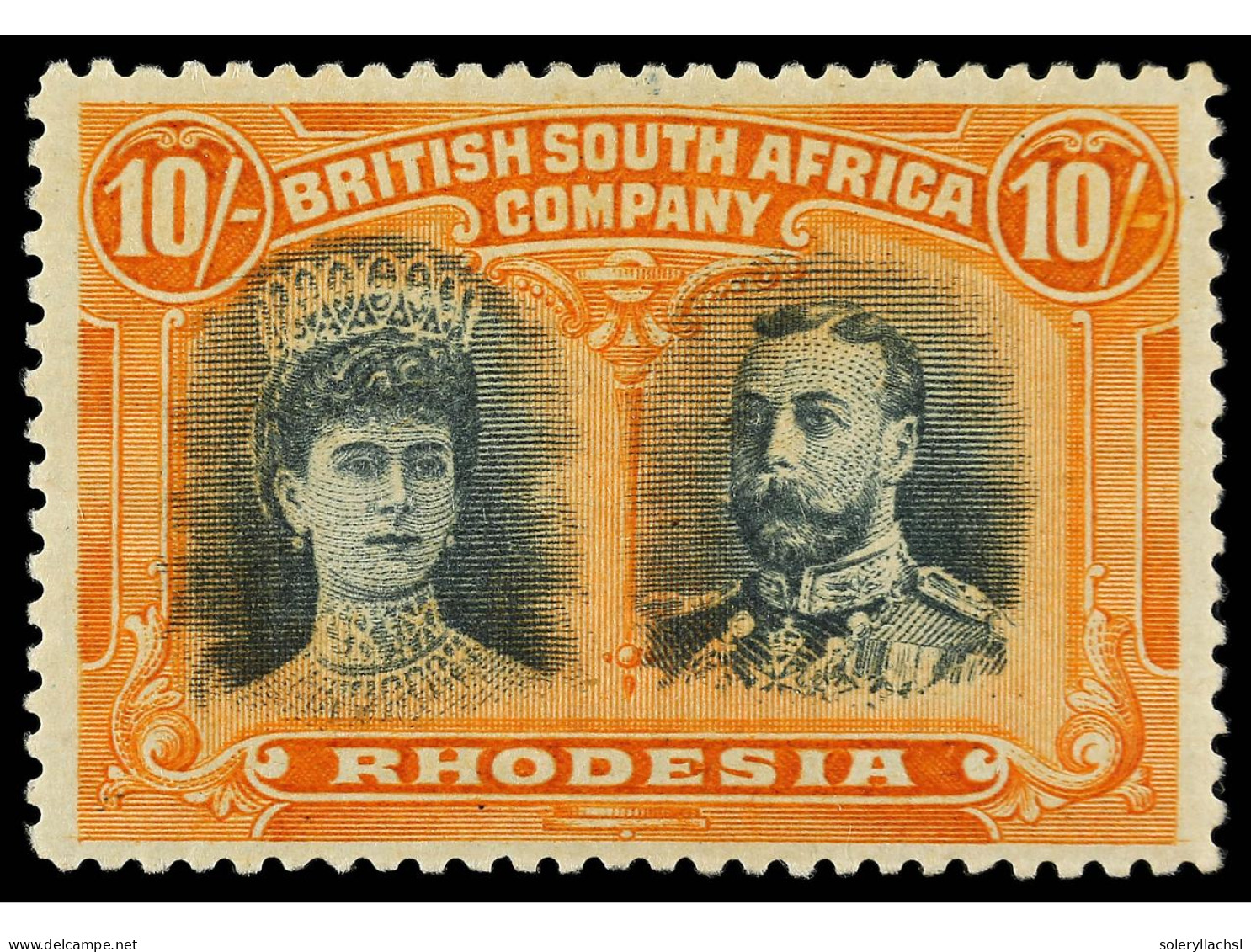 * RHODESIA. 1910. 10 S. Red-orange And Green Grey. Yv. 37 Cat. 1.100€. SG.164. - Andere & Zonder Classificatie
