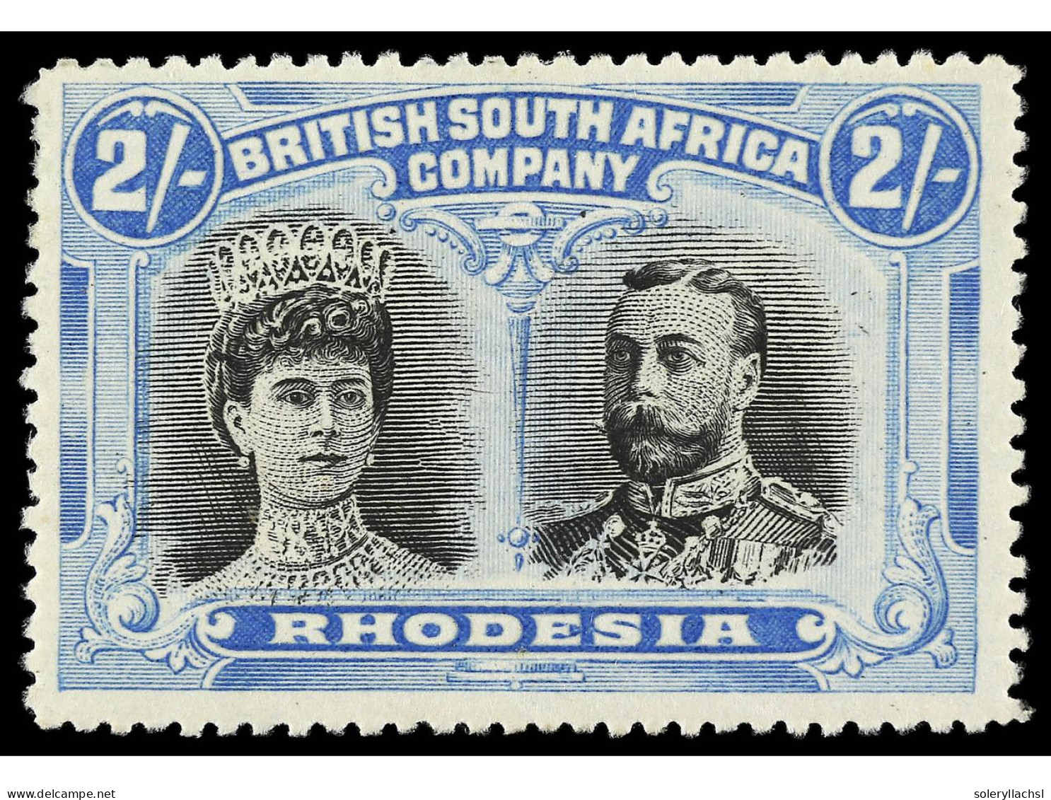 * RHODESIA. 1910. 2 S. Black And Dull Blue. Perf. 15. Yv. 32 Var. SG.178. Stanley Gibbons.1.300£. - Other & Unclassified