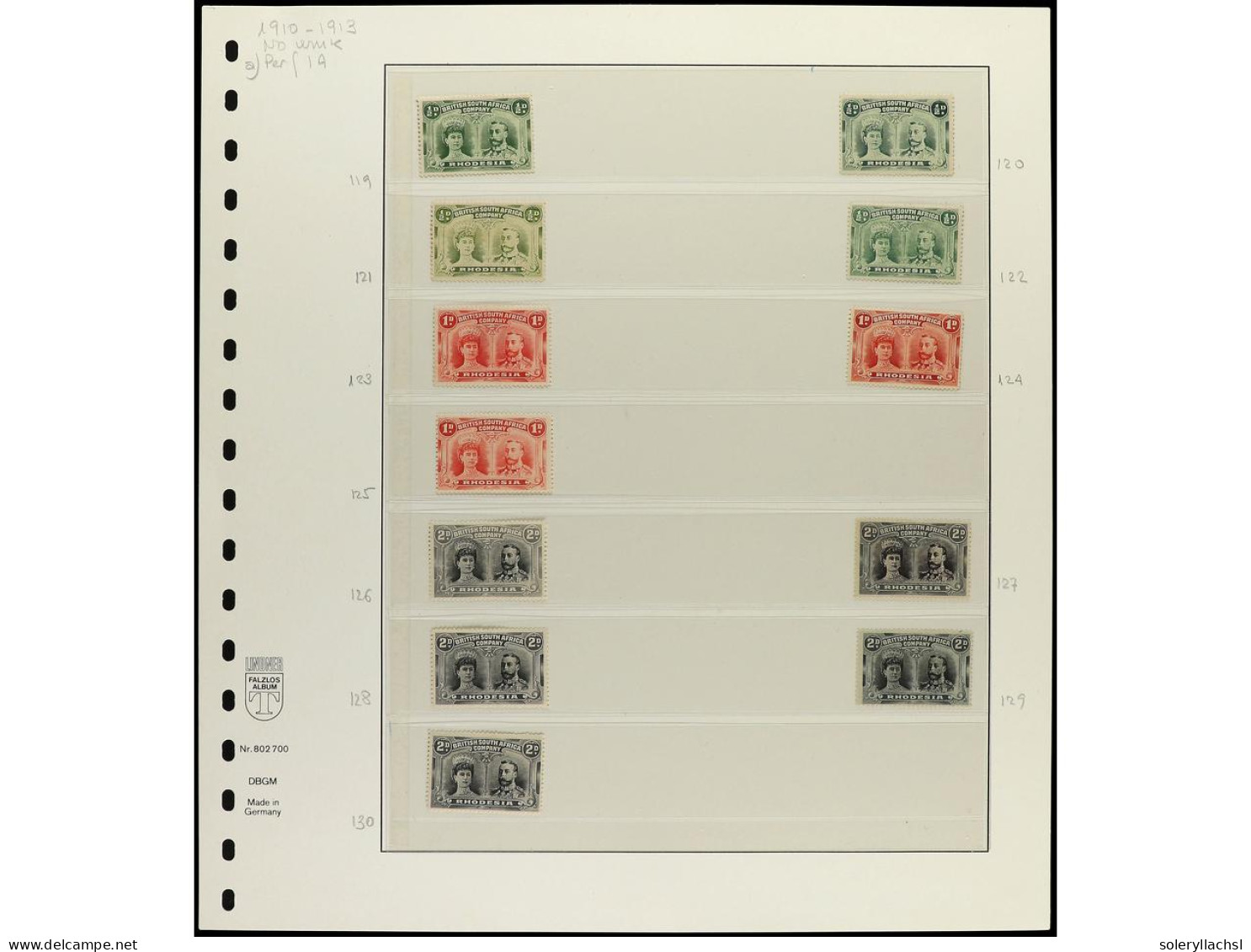 RHODESIA. RHODESIA. Double Head Issue. Group Mounted On Album Pages, Containing Items, All Mint, Perf. 14. High Value In - Andere & Zonder Classificatie