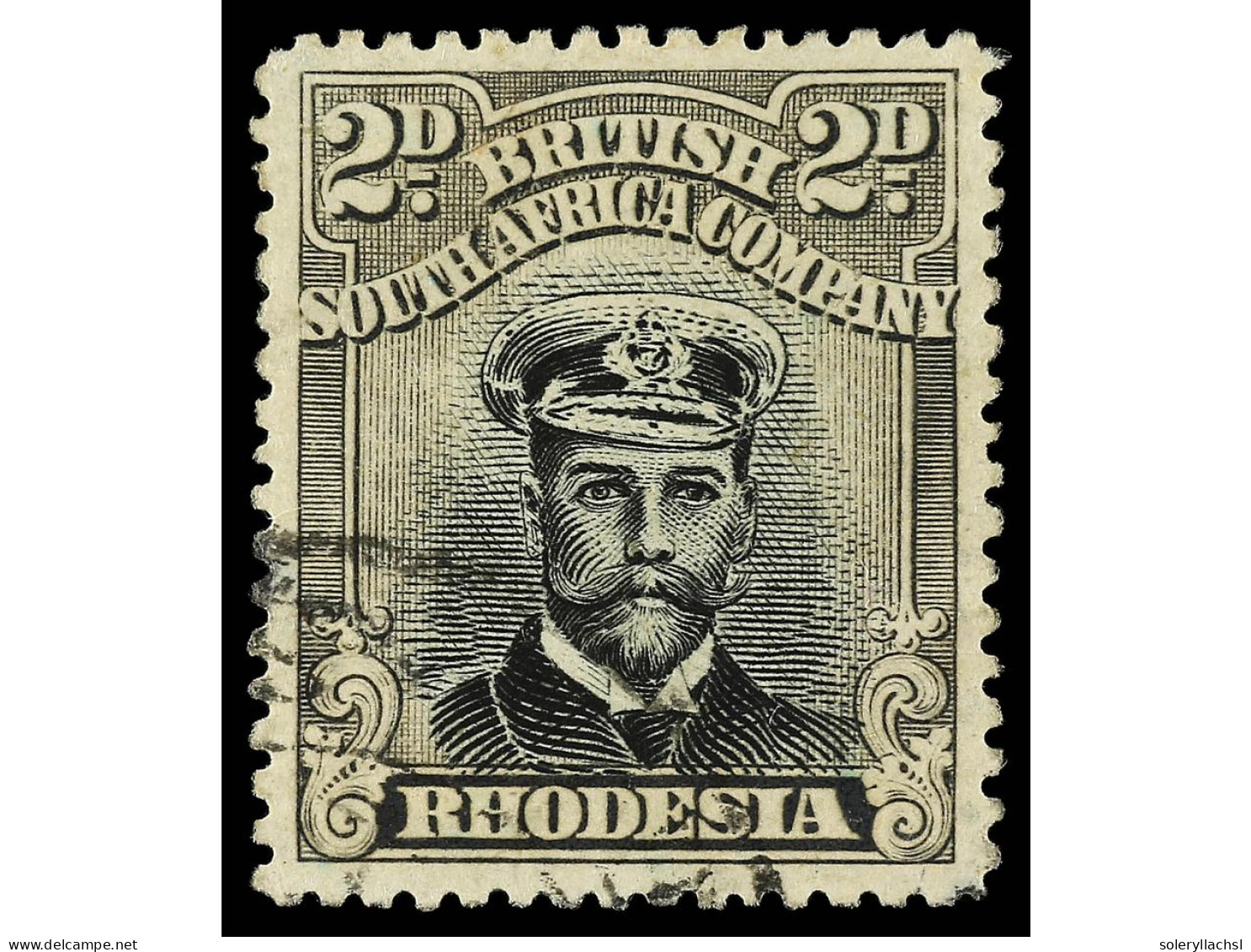 ° RHODESIA. 1913. DIE III. 2 P. Black And Brownish Grey. Perf. 15. Yv. 42 Var. SG.279c. Stanley Gibbons.400£. - Other & Unclassified