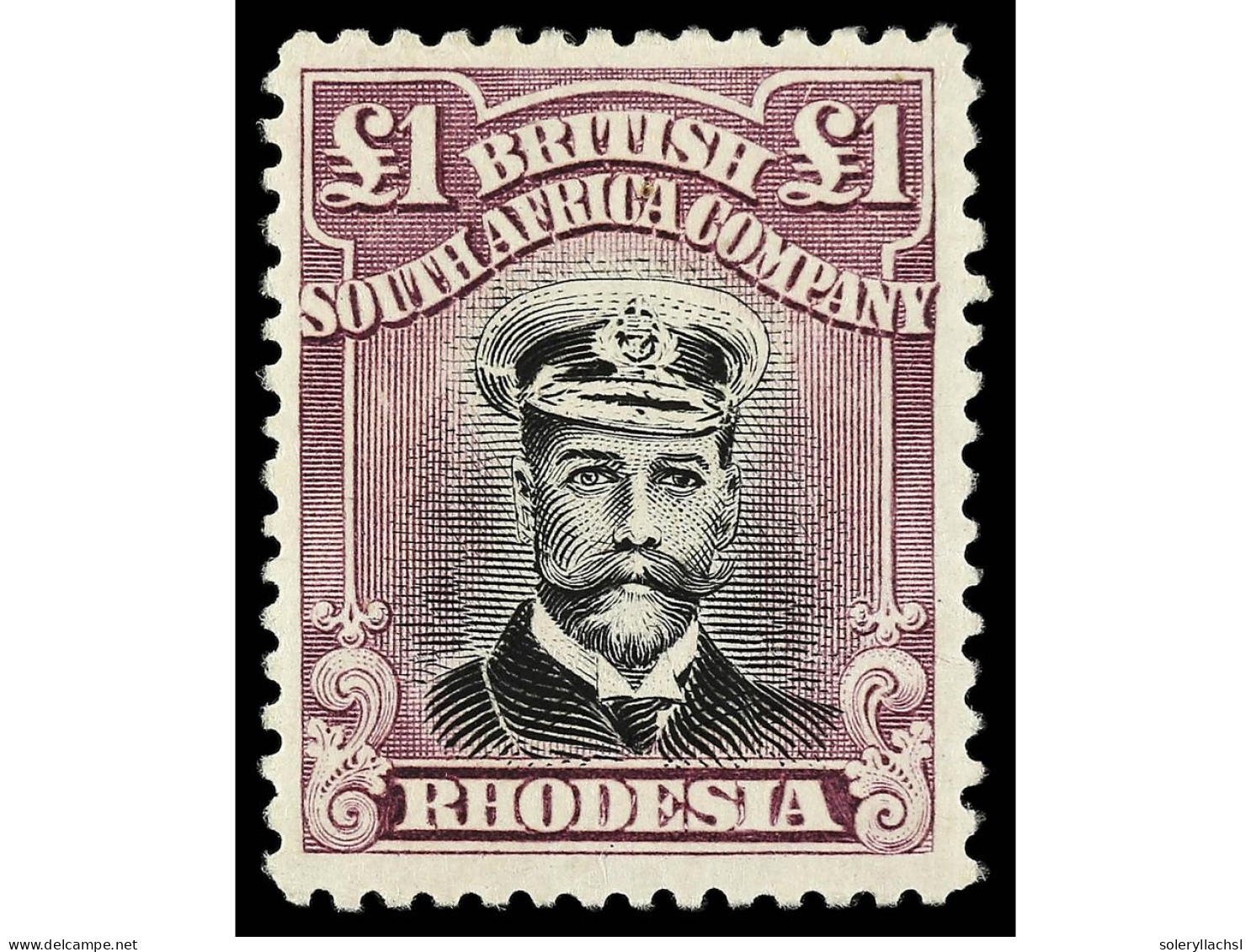 * RHODESIA. 1922. DIE III. 1 £ Black And Magenta. Perf. 14. Yv. 57. SG.311. Stanley Gibbons.700£. - Autres & Non Classés