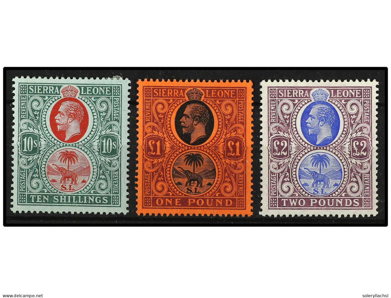 * SIERRA LEONA. 1912. 10 S., 1 £ And 2 £. Yv. 104/6 985€. SG.127/9. - Autres & Non Classés