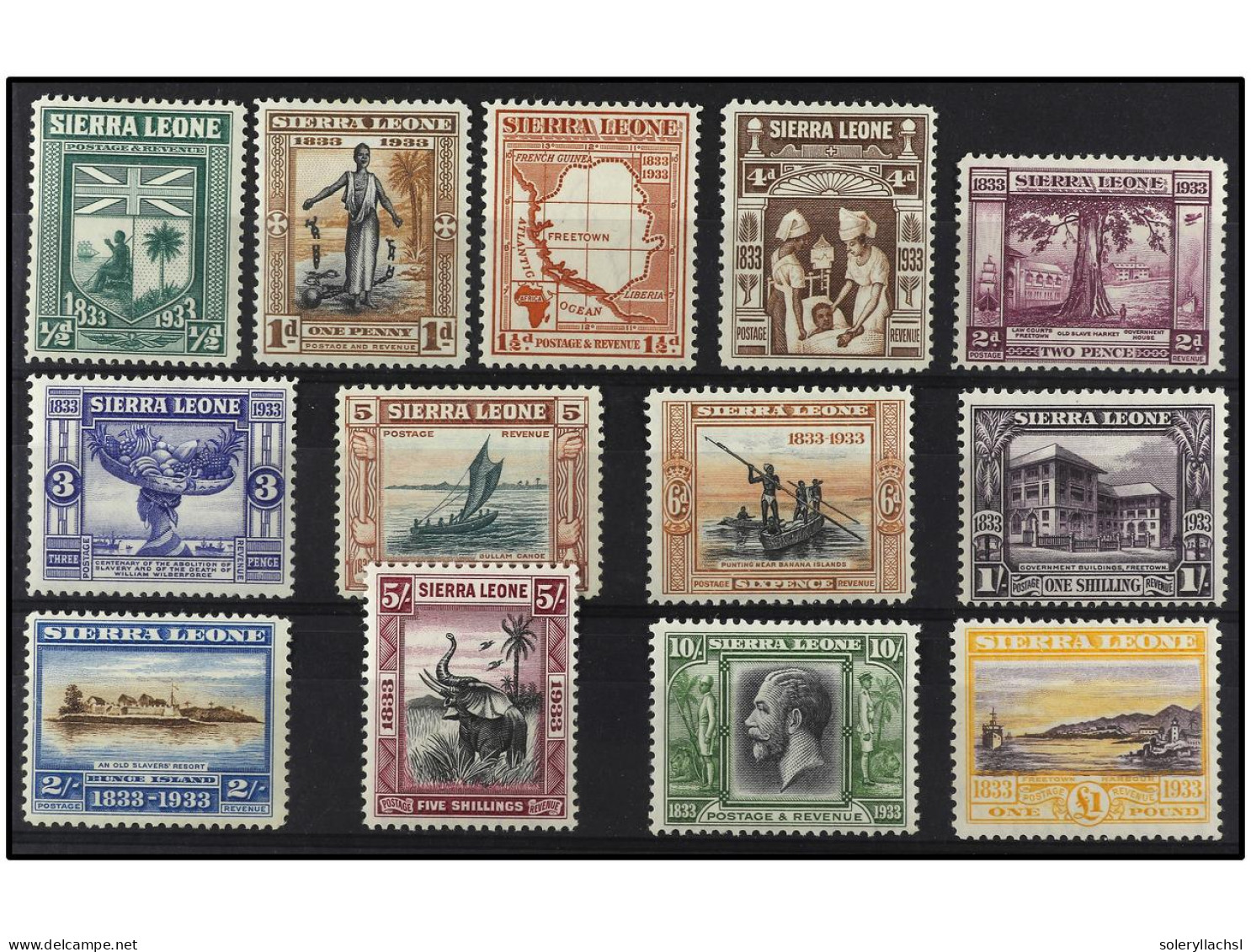 * SIERRA LEONA. 1933. THIRTEEN Values, Complete Set. Yv. 138/50 Cat. 1.100€. SG.168/80. - Sonstige & Ohne Zuordnung