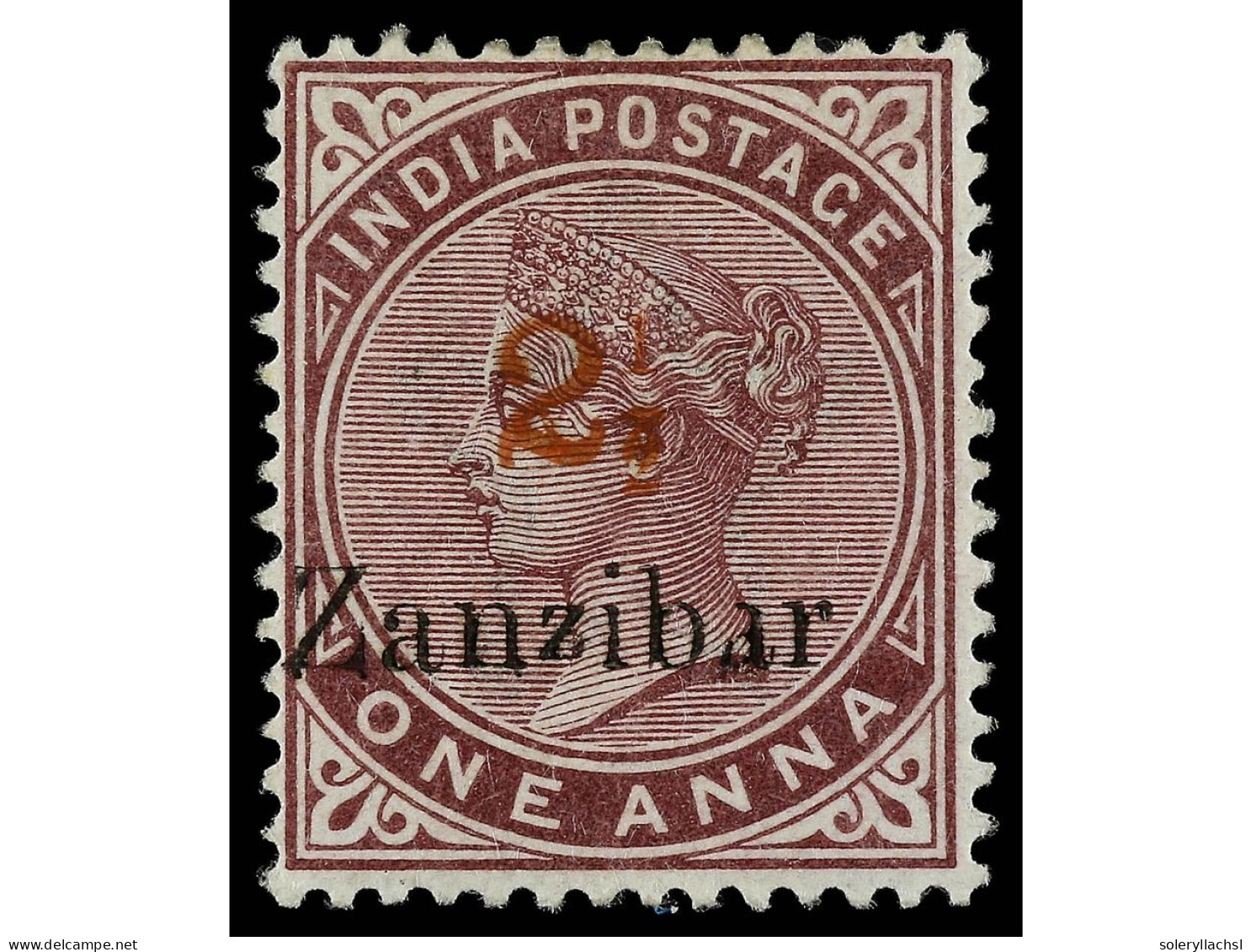 * ZANZIBAR. 1898. 2 1/2 On 1 1/2 Plum. Surcharged 4. SG.33. Stanley Gibbons.450£. - Other & Unclassified