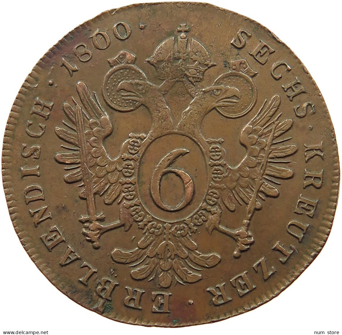 HAUS HABSBURG 6 KREUZER 1800 C FRANZ II. 1792-1835 #t027 0373 - Autriche