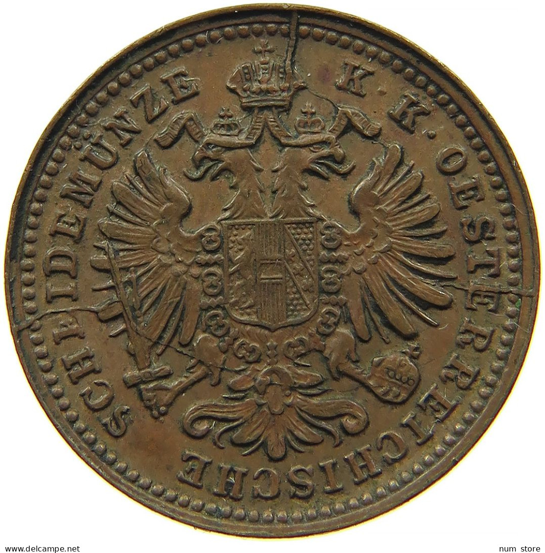 HAUS HABSBURG KREUZER 1885 Franz Joseph I. 1848-1916 LARGE EDGE THICKNESS 2MM #t027 0481 - Autriche