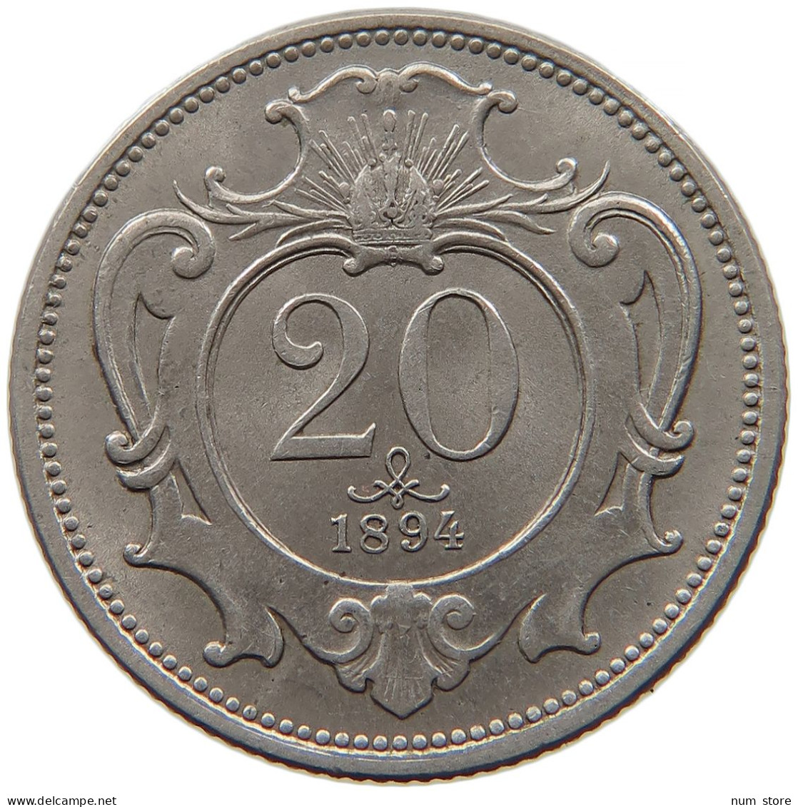 HAUS HABSBURG 20 HELLER 1894 Franz Joseph I. 1848-1916 #t028 0433 - Autriche