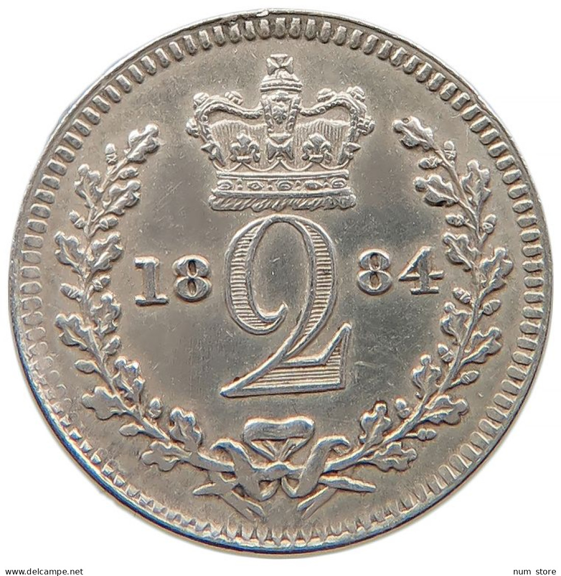 GREAT BRITAIN 2 PENCE MAUNDY 1884 Victoria 1837-1901 #t022 0395 - E. 1 1/2 - 2 Pence